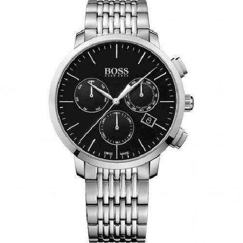 Image of Hugo Boss Swiss Made Sølv Quartz herre ur, model 1513267